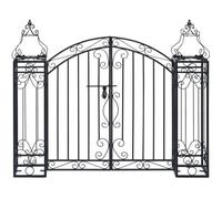 vidaXL Portillon Ornemental de Jardin Portail d'Extérieur Porte de Jardin Résistance à la Corrosion Noir Fer Forgé 122x20,5x100 cm