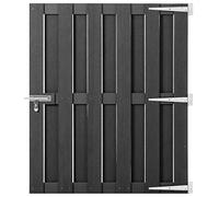 vidaXL Portillon Portail de Jardin Porte de Patio Barrière de Sécurité de Jardin Portail d'Extérieur Entrée Allée WPC 100x112 cm Gris