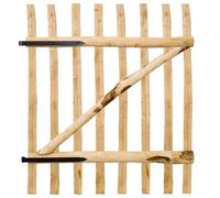 vidaXL Portillon Simple Portail de Jardin Porte de Clôture Portillon de Patio Terrasse Arrière-Cour Extérieur 100x120 cm Bois de Noisetier