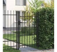 vidaXL Portillon simple arqué 1x1,5 m - Noir