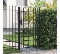 vidaXL Portillon simple porte avec dessus arqué Acier 1x1,75 m Noir