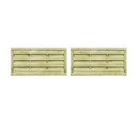 vidaXL Portillons 2 pcs Bois de pin imprégné 150x75 cm Vert