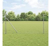vidaXL Posts de clôture 13 pcs Ø32 mm 170 cm en acier galvanisé 42004227 Gris