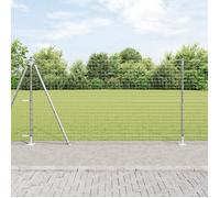 vidaXL Posts de clôture avec plaques de base 52 pcs Ø32mm 78,5cm Acier galvanisé 3350266