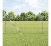 vidaXL Posts de clôture avec pointe 13 pcs Ø32 mm 140 cm Acier galvanisé 42004275 Gris
