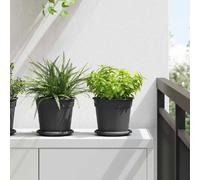 vidaXL Pot à fleurs rond 24 pcs Noir Ø 17 x 14 cm Plastique