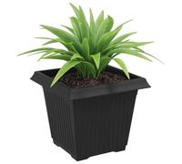 vidaXL Pot de fleurs carré lot de 6 Noir 20 x 20 x 16 cm Plastique léger moderne