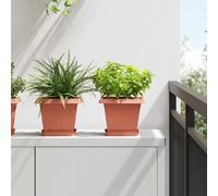 vidaXL Pot de Fleurs Carré 6 pcs Rouge brique 20 x 20 x 16 cm