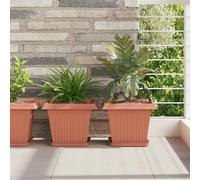 vidaXL Pot de Fleurs Carré 6 pcs Rouge brique 28,5 x 28,5 x 22 cm