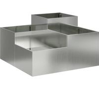 vidaXL Pot de fleurs de jardin Argent 100 x 100 x 48 cm Acier galvanisé