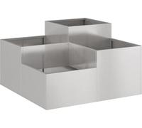 vidaXL Pot de fleurs de jardin argenté 100 x 100 x 48 cm acier inoxydable