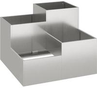 vidaXL Pot de fleurs de jardin argenté 80 x 80 x 60 cm acier inoxydable