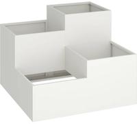 Jardinière - 100x100x60 cm - Acier Blanc - Plastique Synthétique - Carré