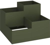 vidaXL Pot de fleurs de jardin vert olive 80 x 80 x 60 cm acier