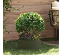 vidaXL Pot de fleurs vert olive Vert olive Métal Moyen Durable