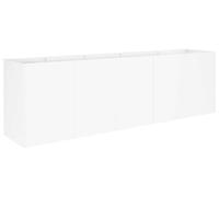 vidaXL Pot de jardin blanc, 200 x 40 x 60 cm, en acier laminé à froid