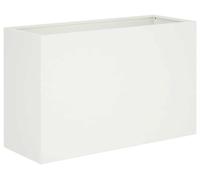 vidaXL Pot de jardin blanc, 80 x 30 x 50 cm, en acier laminé à froid