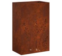 vidaXL Pot de jardin d'extérieur, aspect rouille, 50 x 30 x 75 cm, acier résistant aux intempéries