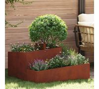 vidaXL Pot de jardin d'extérieur, aspect rouille, 80 x 80 x 50 cm, acier résistant aux intempéries