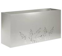 vidaXL Pot de jardin en acier inoxydable, argenté, 100 x 20 x 49 cm