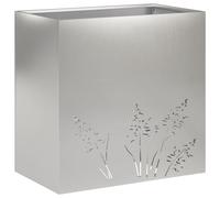 vidaXL Pot de jardin en acier inoxydable, argenté, 50 x 30 x 49 cm