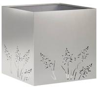 vidaXL Pot de jardin en acier inoxydable, argenté, 50 x 50 x 49 cm