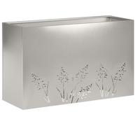 vidaXL Pot de jardin en acier inoxydable, argenté, 80 x 30 x 49 cm