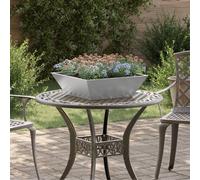 vidaXL Pot en Acier Acier galvanisé 50 x 50 x 15 cm Durable Pot en Acier