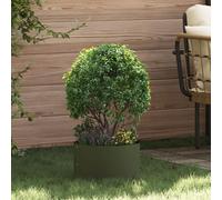 vidaXL Pot en métal vert olive Vert olive Métal Moyen Jardinières