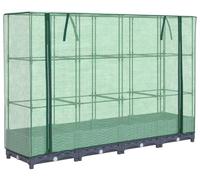vidaXL Potager surélevé avec couverture de serre aspect rotin 160x40x123 cm