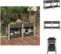 vidaXL Potager surélevé avec tablette Gris 150x50x75 cm WPC - Pots de fleurs et jardinières