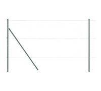 vidaXL Poteau de clôture. 13 pcs Vert Acier, Décor de Jardin et terrasse, Poteau cylindrique, Solide Support de clôture pour l'extérieur, barrière Maison