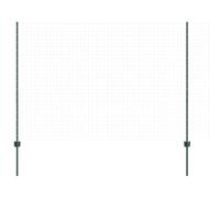 vidaXL Poteau de clôture. 5 pcs Vert 150 cm Acier, Piquets cylindriques robustes pour jardin et terrasse, barrière moderne, solution paysagère pour votre extérieur