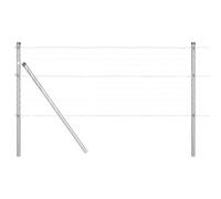 vidaXL Poteau de clôture. 7 pcs Argenté Acier, Décor de Jardin et terrasse, Poteau cylindrique, Solide Support de clôture pour l'extérieur, barrière Maison
