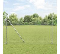 vidaXL Poteau de clôture. 26 pcs Gris 3,2 x 3,2 x 210 cm, Décor de jardin et terrasse, poteau cylindrique, solide support de clôture pour l'extérieur, barrière maison