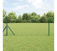 Vidaxl Poteaux De Clôture 26 Pcs Vert Ø32 Mm 80 Cm Acier Galvanisé