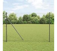 vidaXL Poteaux de clôture 7 pcs Gris Ø32 mm 200 cm Acier galvanisé 42004214 Gris
