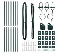 Vidaxl Poteaux De Clôture 7 Pcs Vert Ø32 Mm 190 Cm Acier Galvanisé