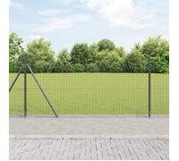 vidaXL Poteaux de clôture avec plaques de base 7 pcs Ø32 mm 110 cm Acier galvanisé