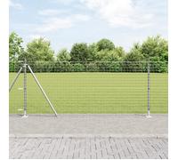 vidaXL Poteaux de clôture avec plaques de base 7 pcs Ø32mm 90cm Acier galvanisé 42004318