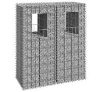 vidaXL 2x Poteaux à Panier de Gabion Poteaux à Jardinière de Gabion de Patio Jardin Terrasse Extérieur Projets de Jardinage 40x40x100 cm Fer