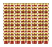 Vidaxl Pots À Confiture Avec Couvercle Doré 96 Pcs Verre 110 Ml