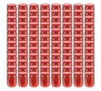 Vidaxl Pots À Confiture Avec Couvercle Rouge 96 Pcs Verre 230 Ml
