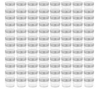 Pots à confiture avec couvercles argentés 96 pcs Verre 110 ml