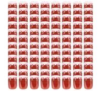 Vidaxl Pots À Confiture Couvercle Blanc Et Rouge 96 Pcs Verre 230 Ml