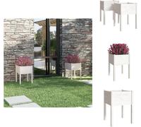 vidaXL Pots à plantes 2 pcs. Blanc 50x50x70 cm Pin massif - Pots de fleurs & Jardinières