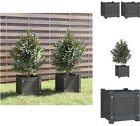 vidaXL Pots à plantes 2 pcs. Gris 31x31x31 cm Pin massif - Pots de fleurs & Jardinières