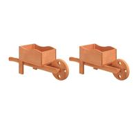 vidaXL Jardinières brouette – 2 pcs – Bois de sapin massif – 47 x 15 x 19 cm
