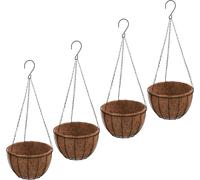 vidaXL Pots de fleurs 4 pcs. avec inserts en coco Noir Ø 40x63 cm Acier