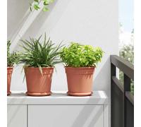vidaXL Pots de plantes 24 pc Rouge brique Plastique